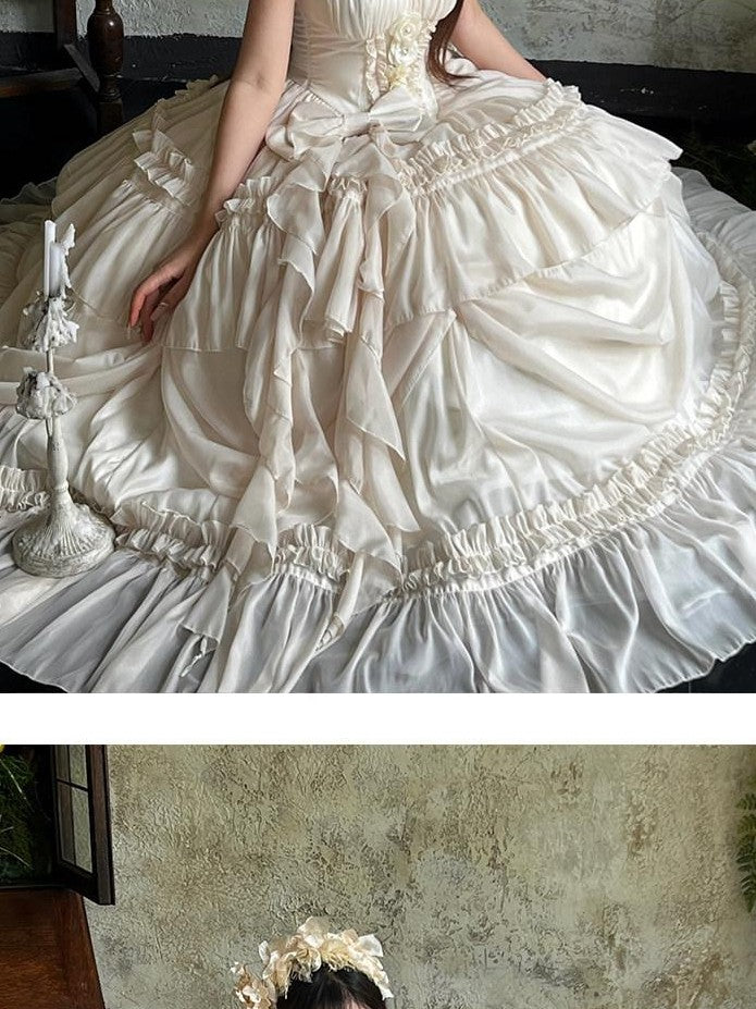 Diamond Sweetheart Antique Floral Ladylike Full Skirt Women's Other Material Jsk / Jumper Skirts