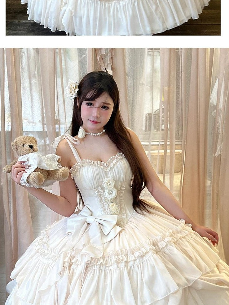Diamond Sweetheart Antique Floral Ladylike Full Skirt Women's Other Material Jsk / Jumper Skirts