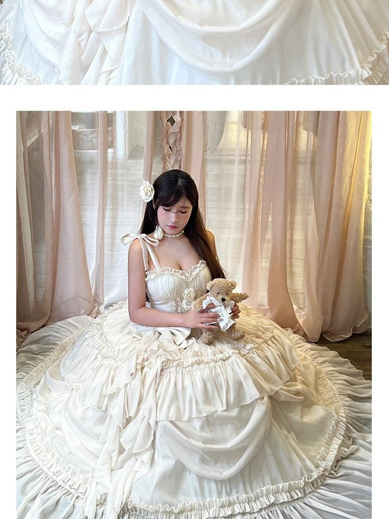 Diamond Sweetheart Antique Floral Ladylike Full Skirt Women's Other Material Jsk / Jumper Skirts
