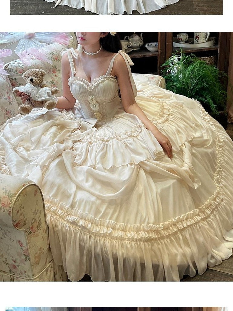 Diamond Sweetheart Antique Floral Ladylike Full Skirt Women's Other Material Jsk / Jumper Skirts