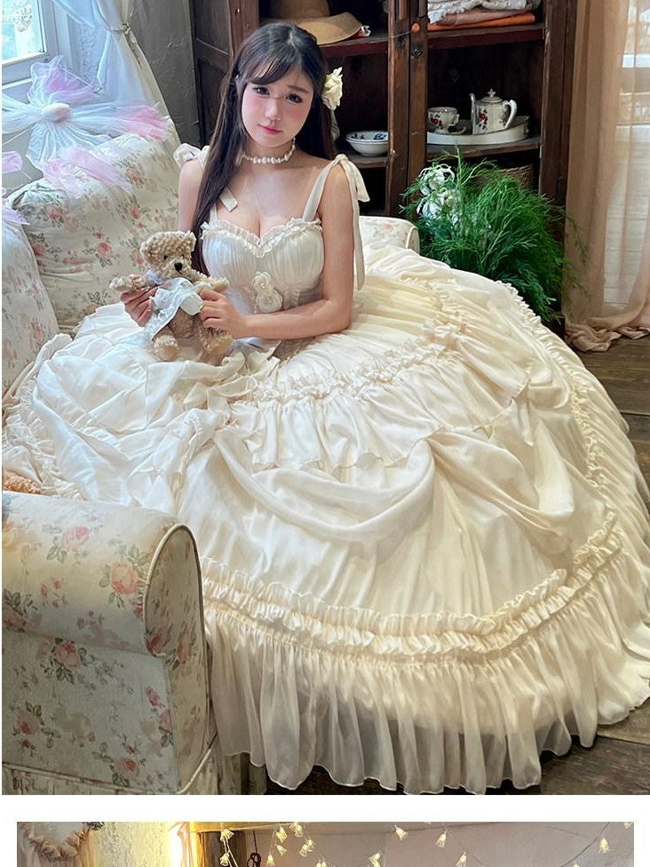 Diamond Sweetheart Antique Floral Ladylike Full Skirt Women's Other Material Jsk / Jumper Skirts