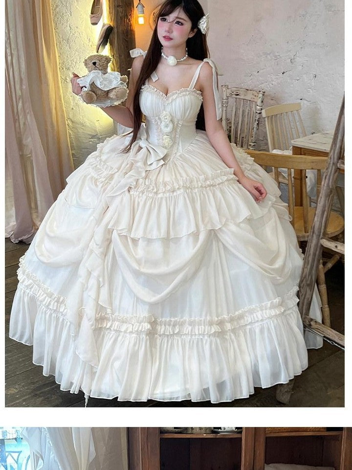 Diamond Sweetheart Antique Floral Ladylike Full Skirt Women's Other Material Jsk / Jumper Skirts