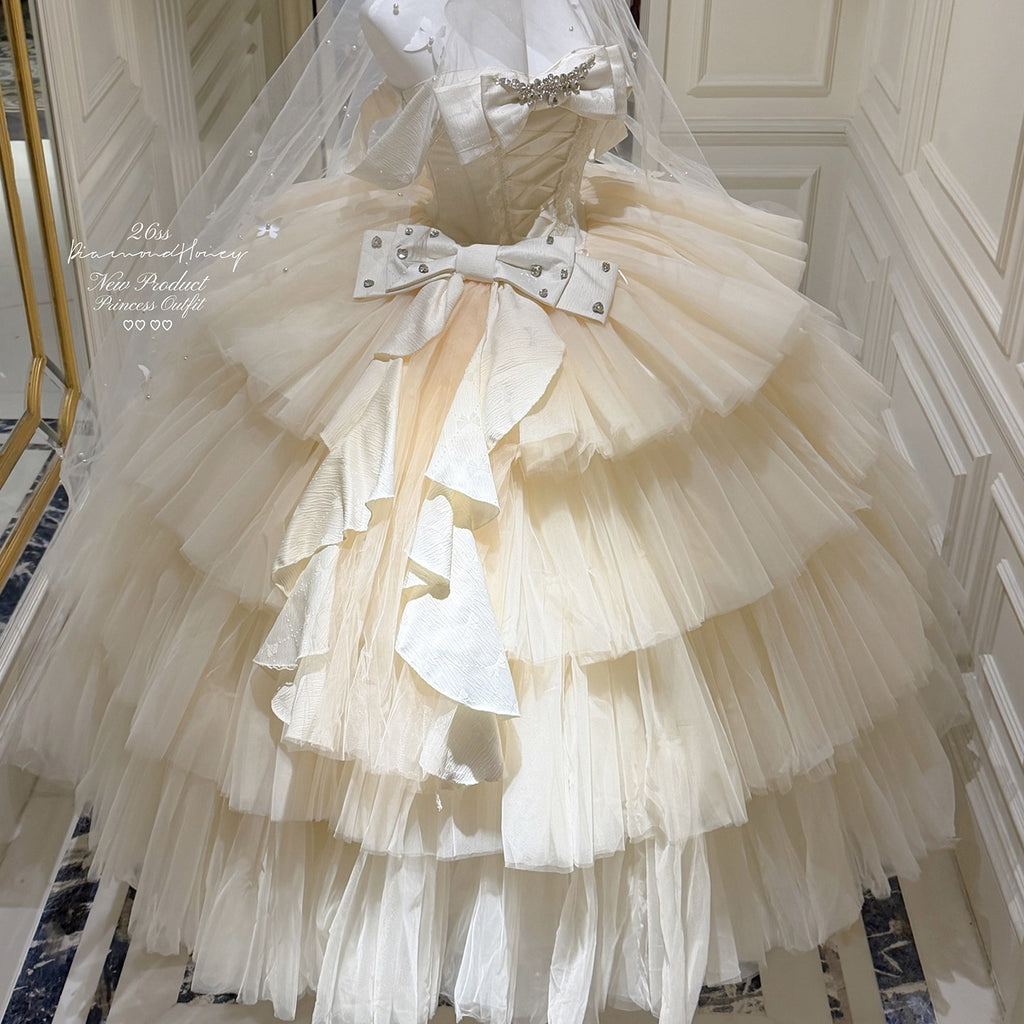 Diamond_Sweetheart_Apricot_Lace_Bow_Veil_Train_Long_Women's_Tulle_Jsk_/_Jumper_Skirts_1020449243993_MISSTT