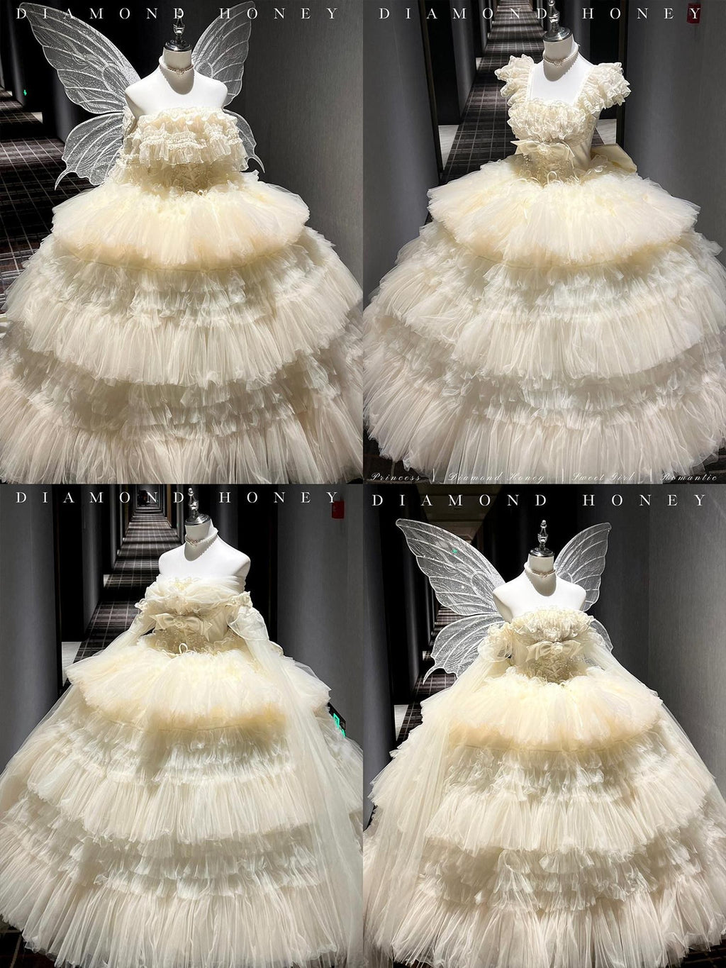 Diamond Sweetheart Apricot Tie Strap Lace Princess Midi Women's Jsk / Jumper Skirts