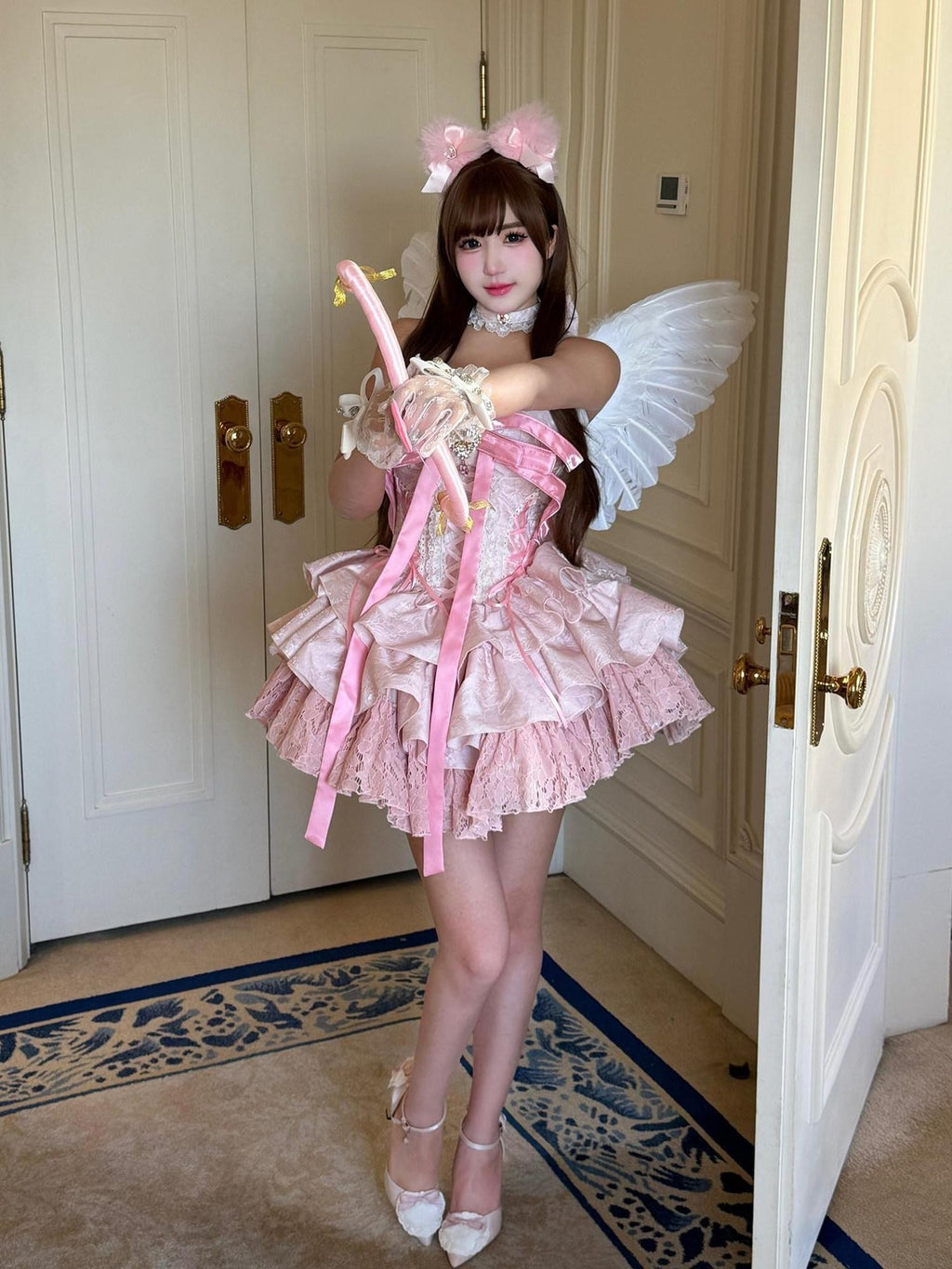 Diamond Sweetheart Ballet Bow Neck Princess Short Party Women's Jsk / Jumper Skirts