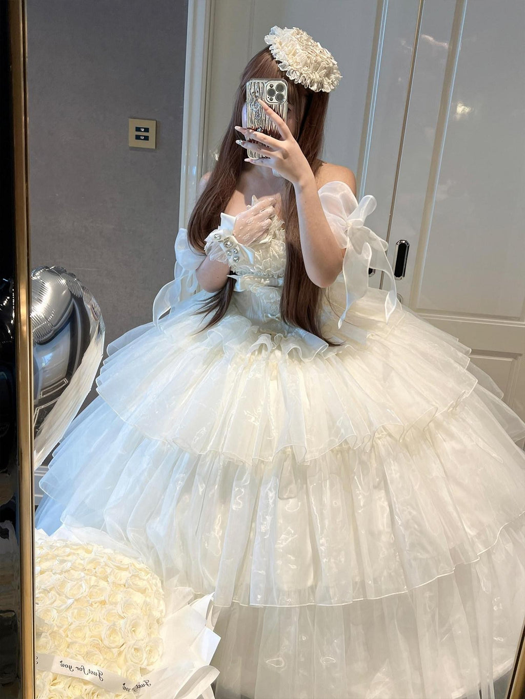 Diamond Sweetheart Beige Lace Up Princess High Waist Strapless Women's Op / One Piece Dresses