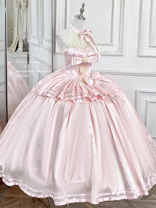 Diamond Sweetheart Blush Pink French Romantic Halter Slimming Women's Jsk / Jumper Skirts