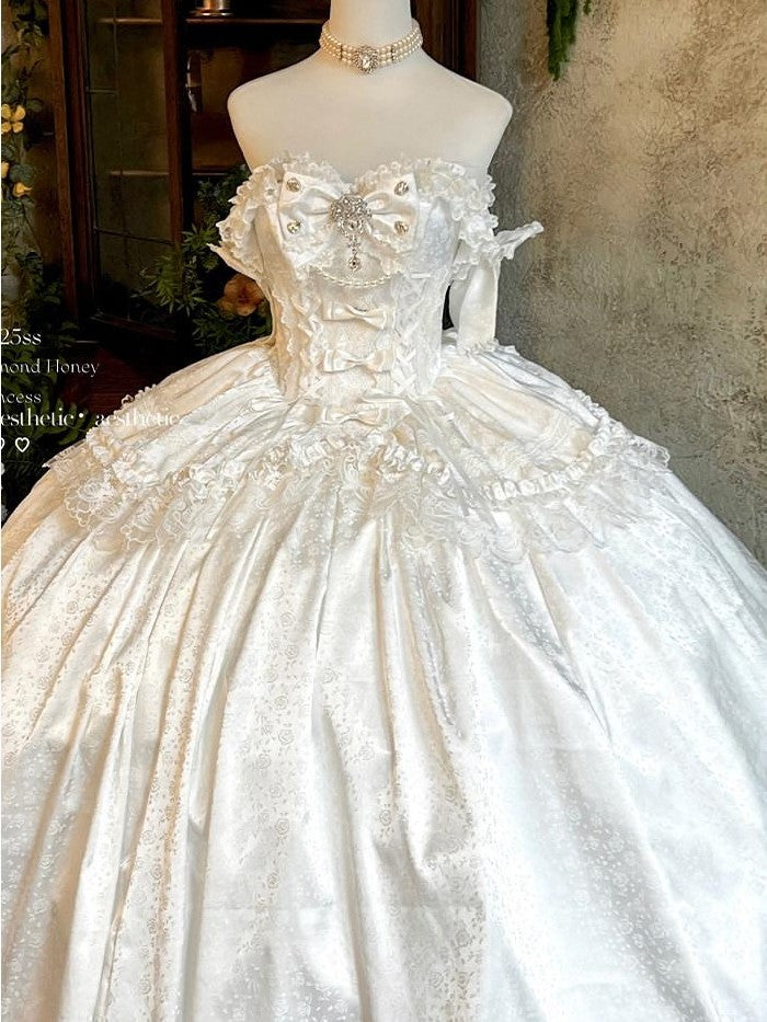 Diamond Sweetheart Butterfly Veil Romantic Ceremony Women's Jsk / Jumper Skirts