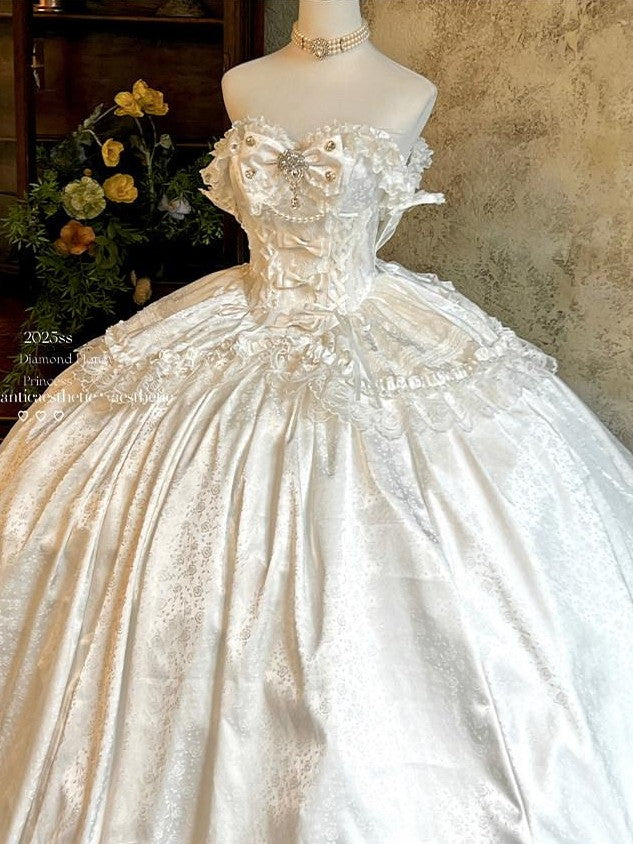 Diamond Sweetheart Butterfly Veil Romantic Ceremony Women's Jsk / Jumper Skirts