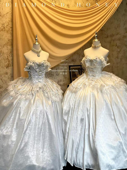 Diamond Sweetheart Butterfly Veil Romantic Ceremony Women's Jsk / Jumper Skirts