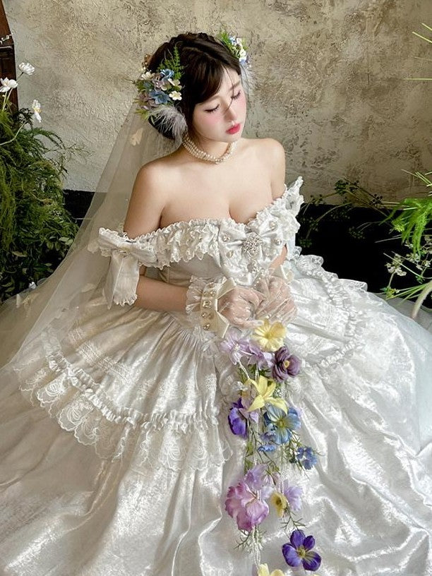 Diamond Sweetheart Butterfly Veil Romantic Ceremony Women's Jsk / Jumper Skirts