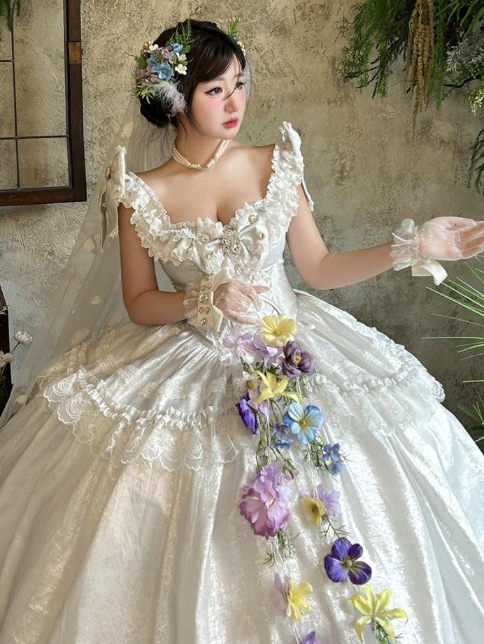 Diamond Sweetheart Butterfly Veil Romantic Ceremony Women's Jsk / Jumper Skirts