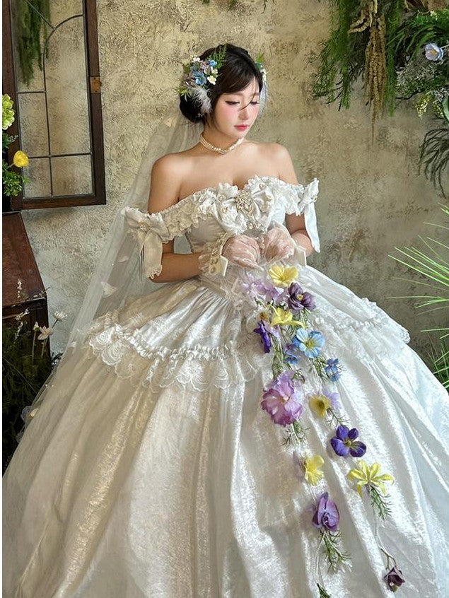 Diamond Sweetheart Butterfly Veil Romantic Ceremony Women's Jsk / Jumper Skirts