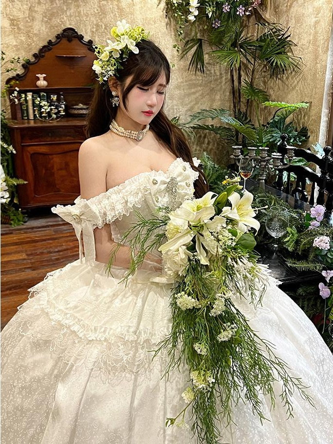 Diamond Sweetheart Butterfly Veil Romantic Ceremony Women's Jsk / Jumper Skirts