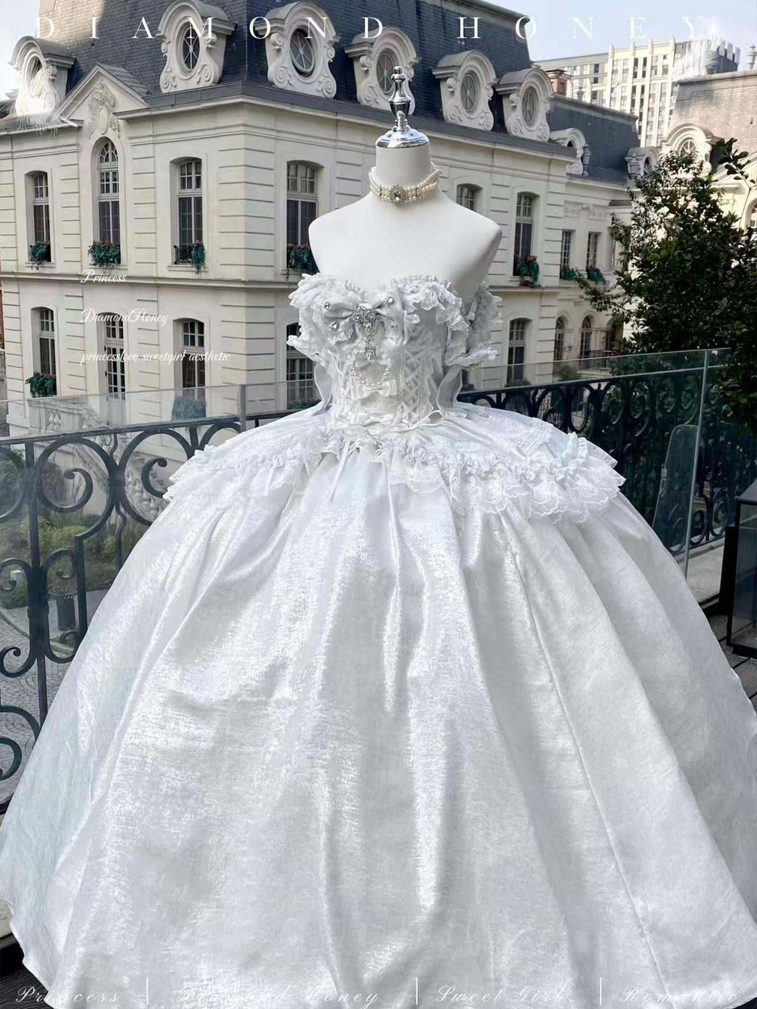 Diamond Sweetheart Butterfly Veil Romantic Ceremony Women's Jsk / Jumper Skirts