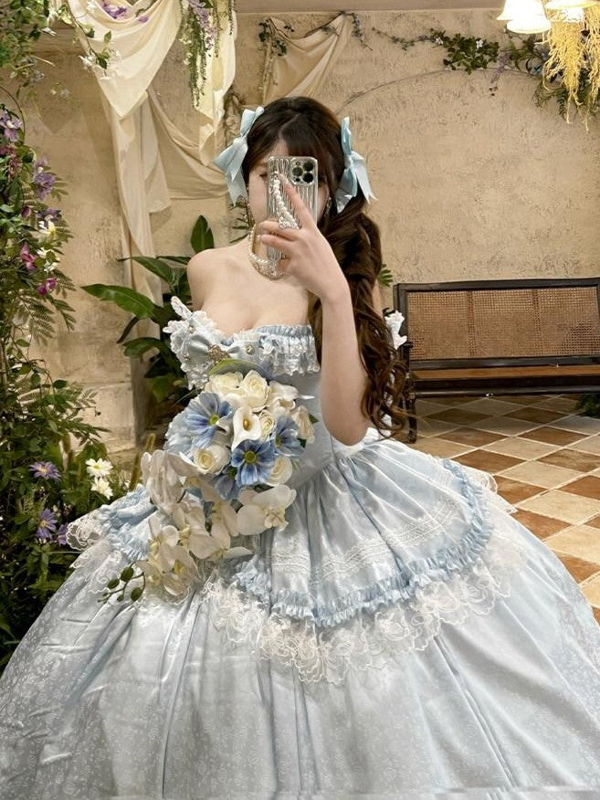 Diamond Sweetheart Butterfly Veil Romantic Ceremony Women's Jsk / Jumper Skirts
