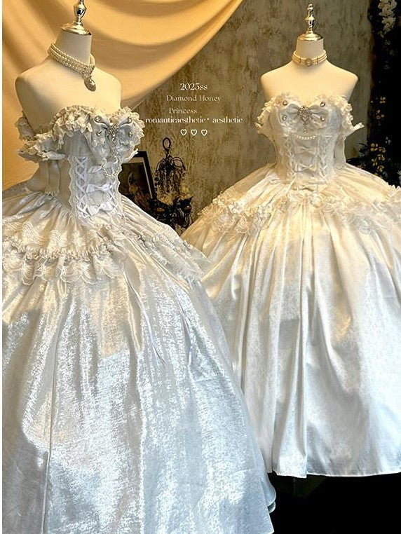 Diamond Sweetheart Butterfly Veil Romantic Ceremony Women's Jsk / Jumper Skirts