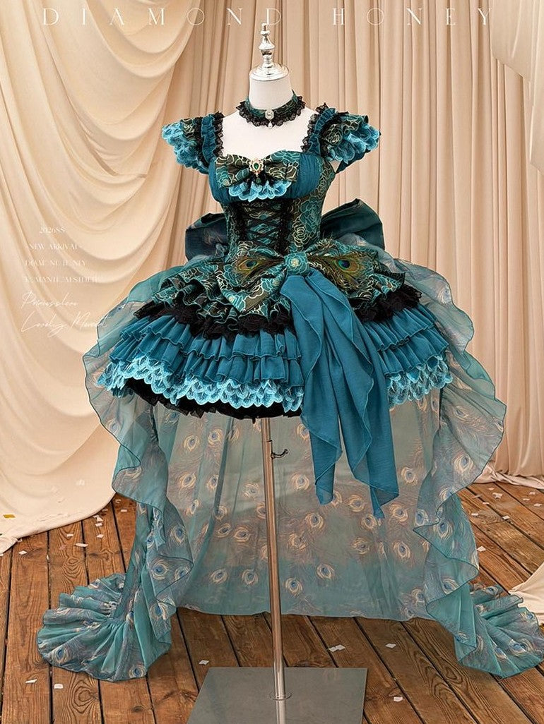 Diamond Sweetheart Dreamy Butterfly Bow Train Veil Neckpiece Slimming Elegant Women's Op Sets