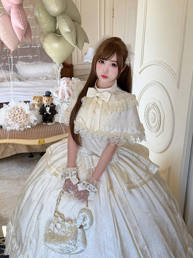 Diamond Sweetheart Elegant French Long Evening Slimming Lady Silhouette Women's Short Sleeve Op
