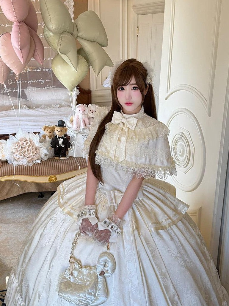 Diamond Sweetheart Elegant French Long Evening Slimming Lady Silhouette Women's Short Sleeve Op