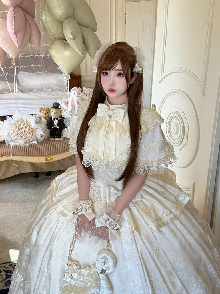 Diamond Sweetheart Elegant French Long Evening Slimming Lady Silhouette Women's Short Sleeve Op