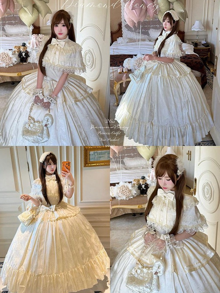 Diamond Sweetheart Elegant French Long Evening Slimming Lady Silhouette Women's Short Sleeve Op