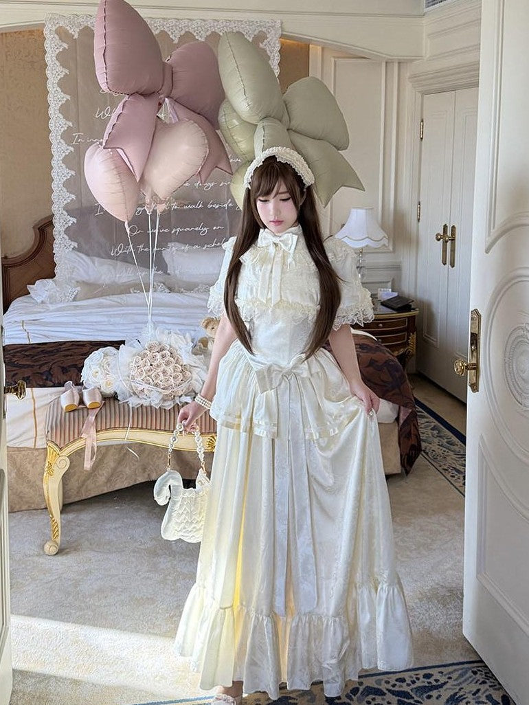 Diamond Sweetheart Elegant French Long Evening Slimming Lady Silhouette Women's Short Sleeve Op