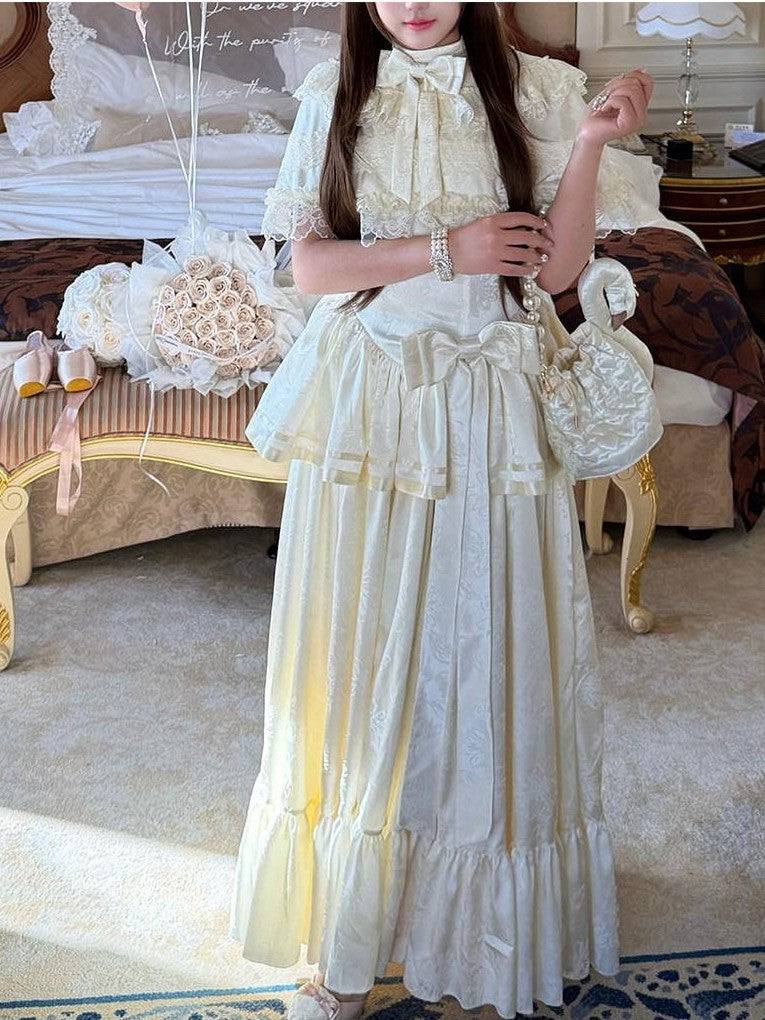 Diamond Sweetheart Elegant French Long Evening Slimming Lady Silhouette Women's Short Sleeve Op