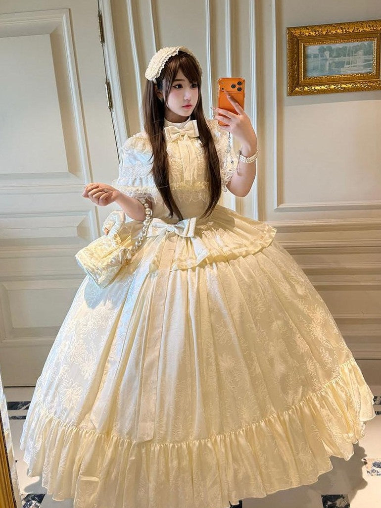 Diamond Sweetheart Elegant French Long Evening Slimming Lady Silhouette Women's Short Sleeve Op