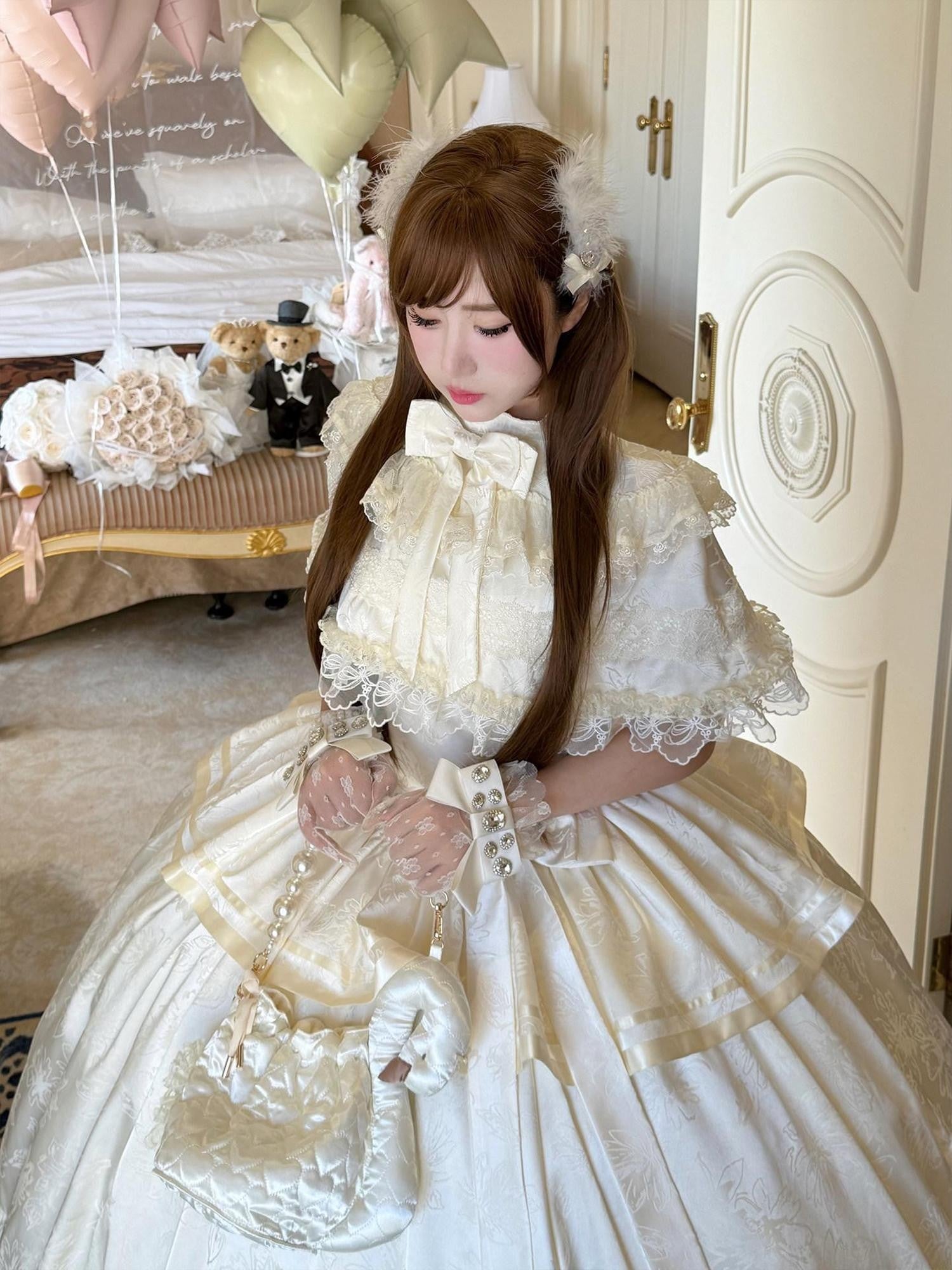 Diamond Sweetheart Elegant French Long Evening Slimming Lady Silhouette Women's Short Sleeve Op
