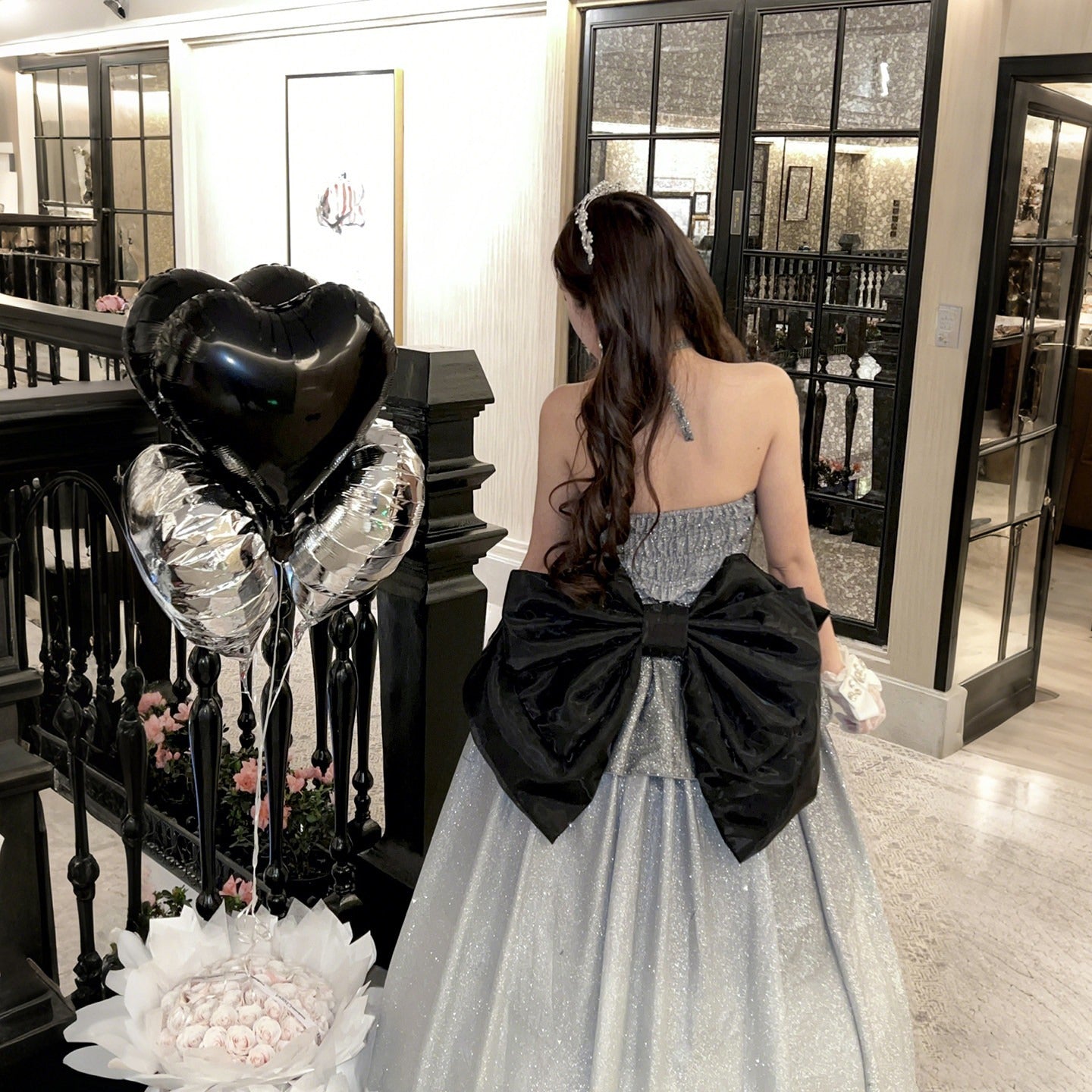 Diamond_Sweetheart_Elegant_Long_Layered_Back_Bow_Grey_Women's_Other_Material_Jsk_/_Jumper_Skirts_1003771826570_MISSTT
