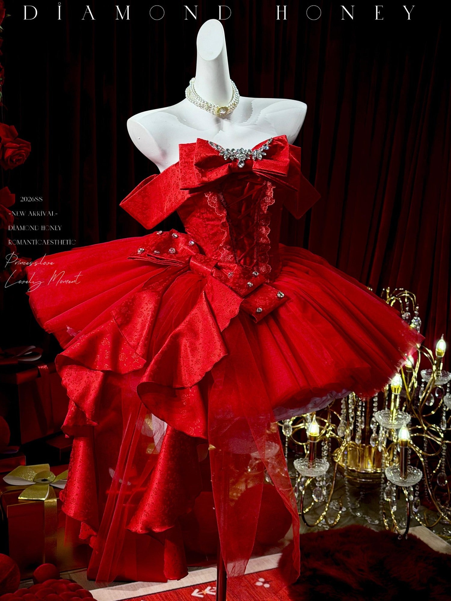 Diamond Sweetheart Eternal Gem Back Bow Long Ballet Women's Tulle Jsk / Jumper Skirts