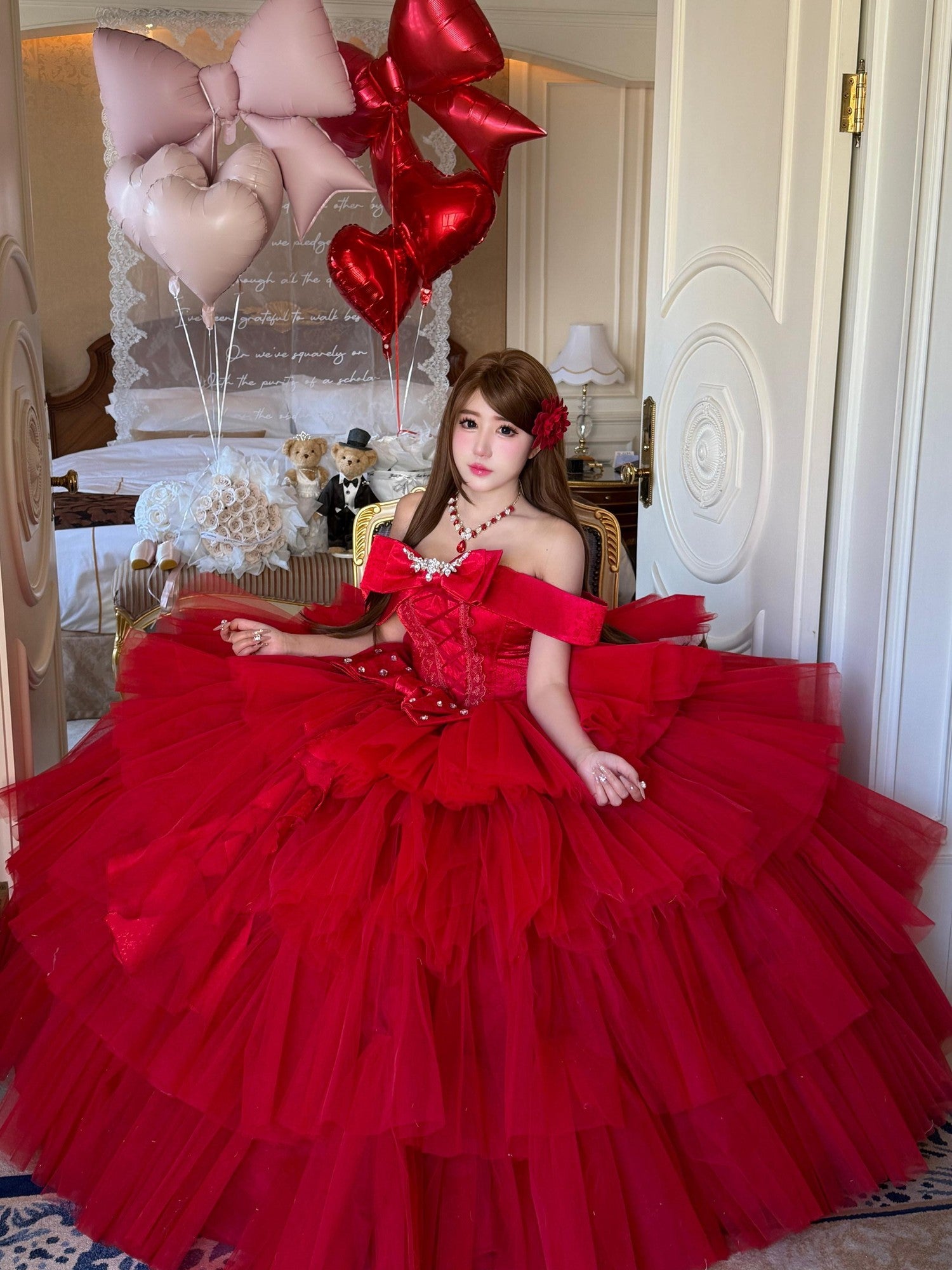Diamond Sweetheart Eternal Gem Back Bow Long Ballet Women's Tulle Jsk / Jumper Skirts
