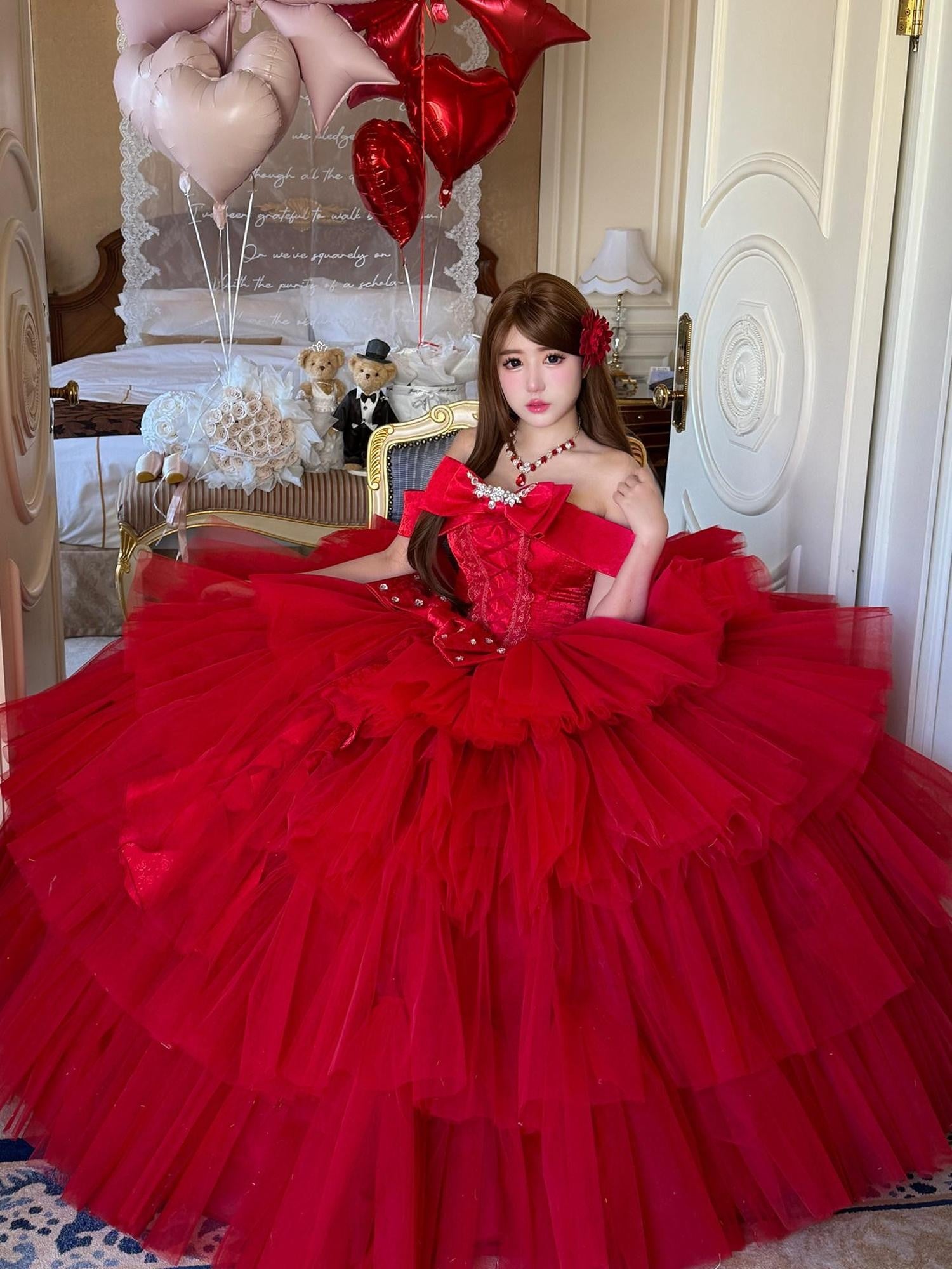 Diamond Sweetheart Eternal Gem Back Bow Long Ballet Women's Tulle Jsk / Jumper Skirts