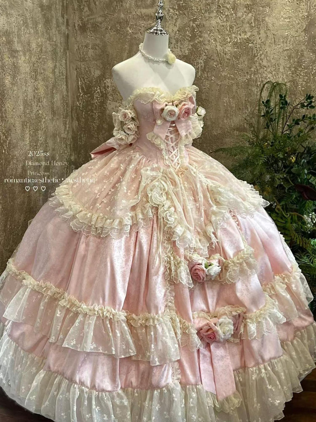 Diamond Sweetheart Floral Princess Long Bridal Women's Other Material Jsk / Jumper Skirts