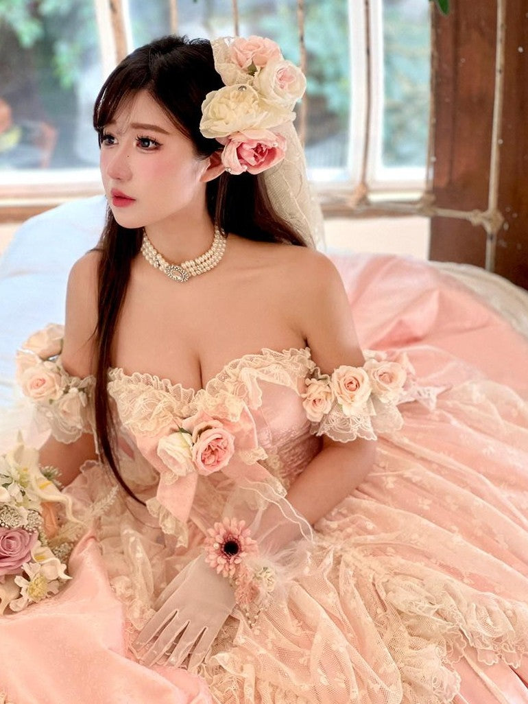 Diamond Sweetheart Floral Princess Long Bridal Women's Other Material Jsk / Jumper Skirts