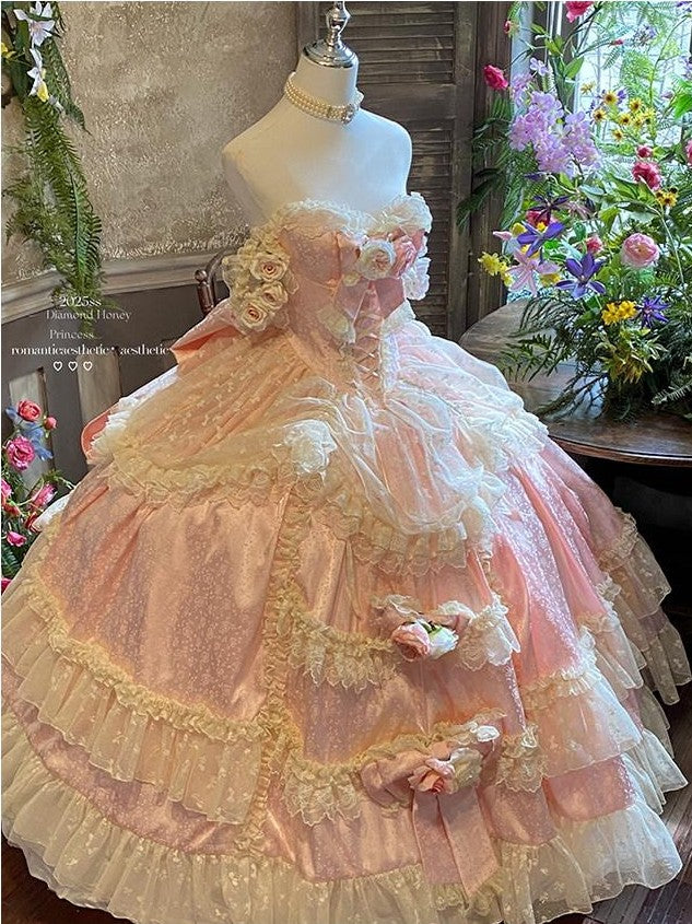 Diamond Sweetheart Floral Princess Long Bridal Women's Other Material Jsk / Jumper Skirts