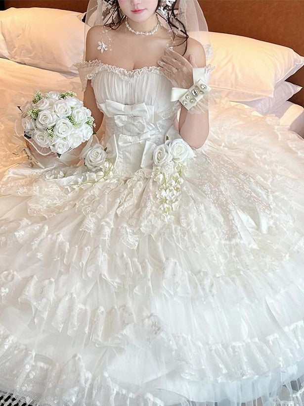 Diamond Sweetheart Heavy Floral Embroidery Tie Strapless Women's Other Material Jsk / Jumper Skirts