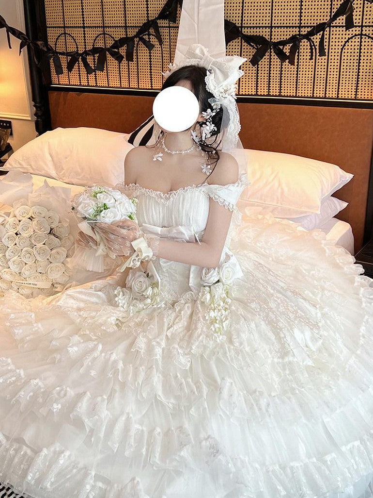 Diamond Sweetheart Heavy Floral Embroidery Tie Strapless Women's Other Material Jsk / Jumper Skirts