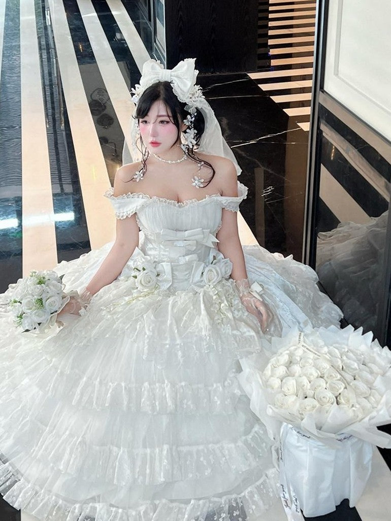 Diamond Sweetheart Heavy Floral Embroidery Tie Strapless Women's Other Material Jsk / Jumper Skirts
