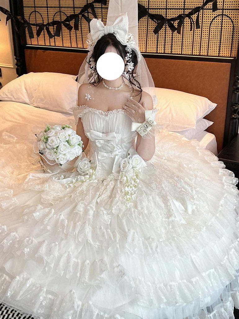 Diamond Sweetheart Heavy Floral Embroidery Tie Strapless Women's Other Material Jsk / Jumper Skirts