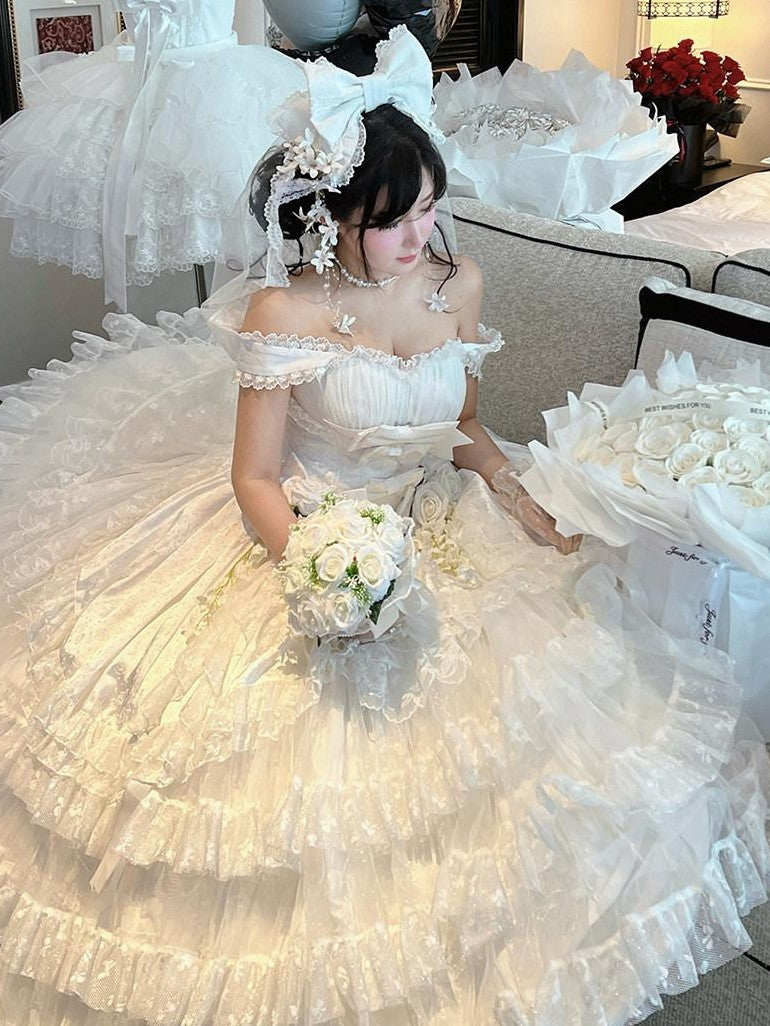 Diamond Sweetheart Heavy Floral Embroidery Tie Strapless Women's Other Material Jsk / Jumper Skirts