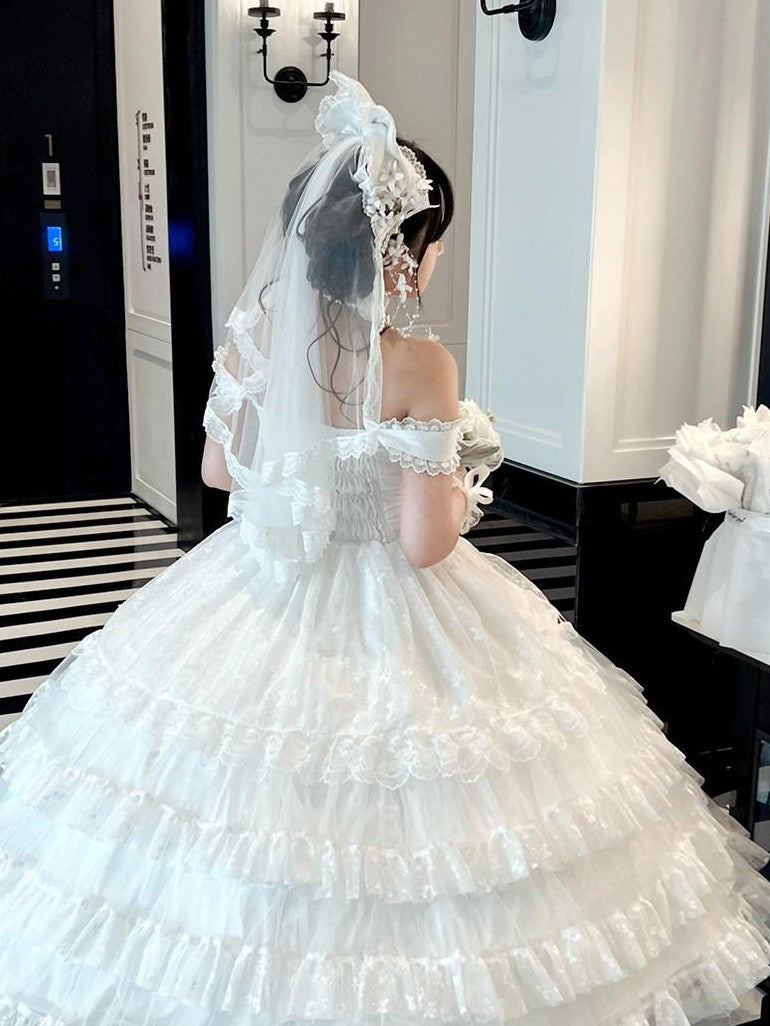 Diamond Sweetheart Heavy Floral Embroidery Tie Strapless Women's Other Material Jsk / Jumper Skirts