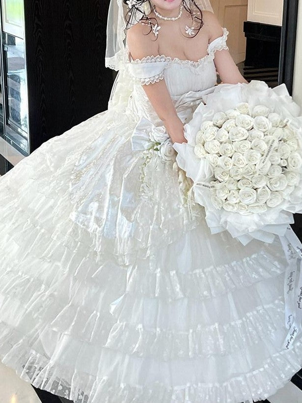 Diamond Sweetheart Heavy Floral Embroidery Tie Strapless Women's Other Material Jsk / Jumper Skirts