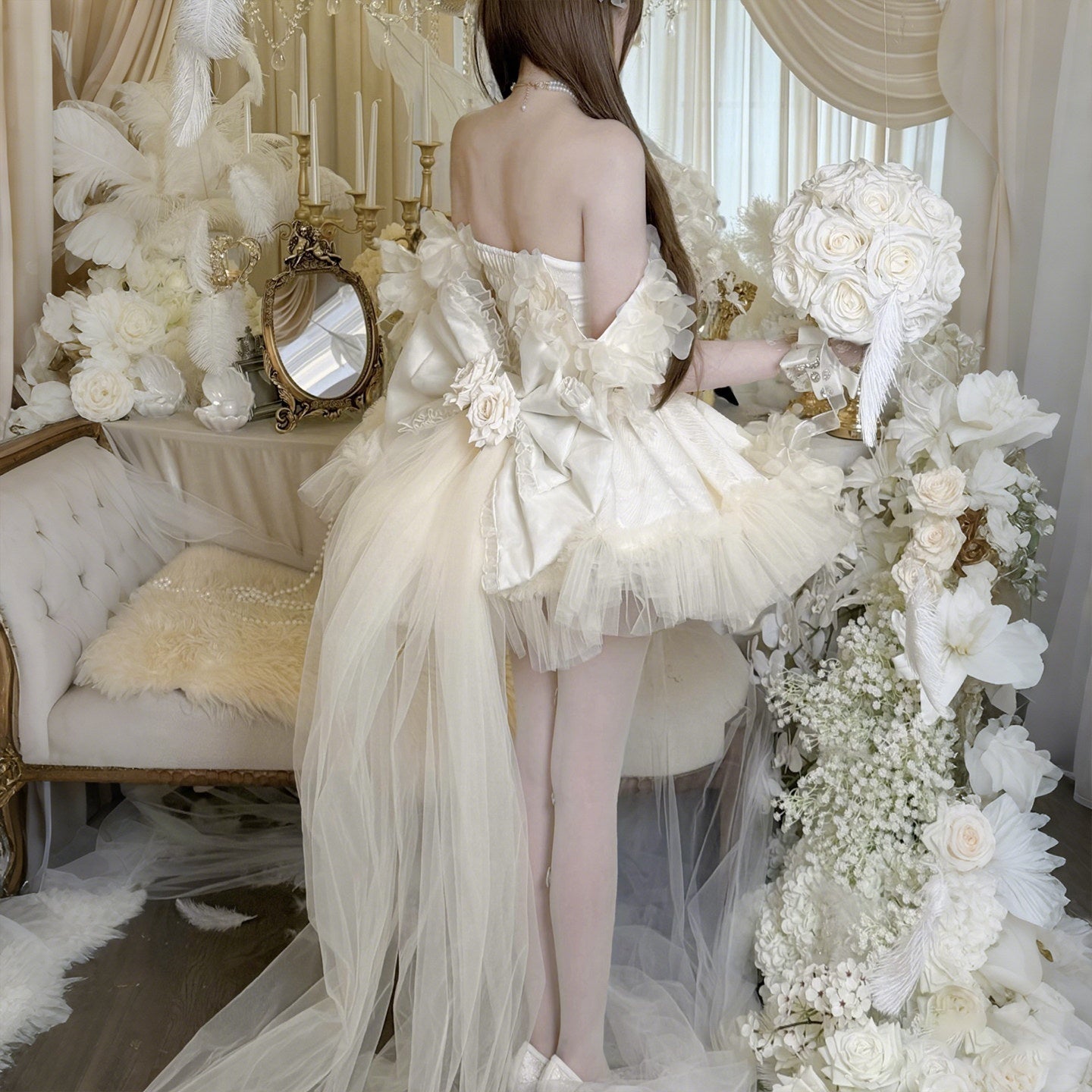 Diamond_Sweetheart_Lace_Bow_Rose_Trail_Tulle_Veil_Women's_Tulle_Jsk_/_Jumper_Skirts_1032442216903_MISSTT