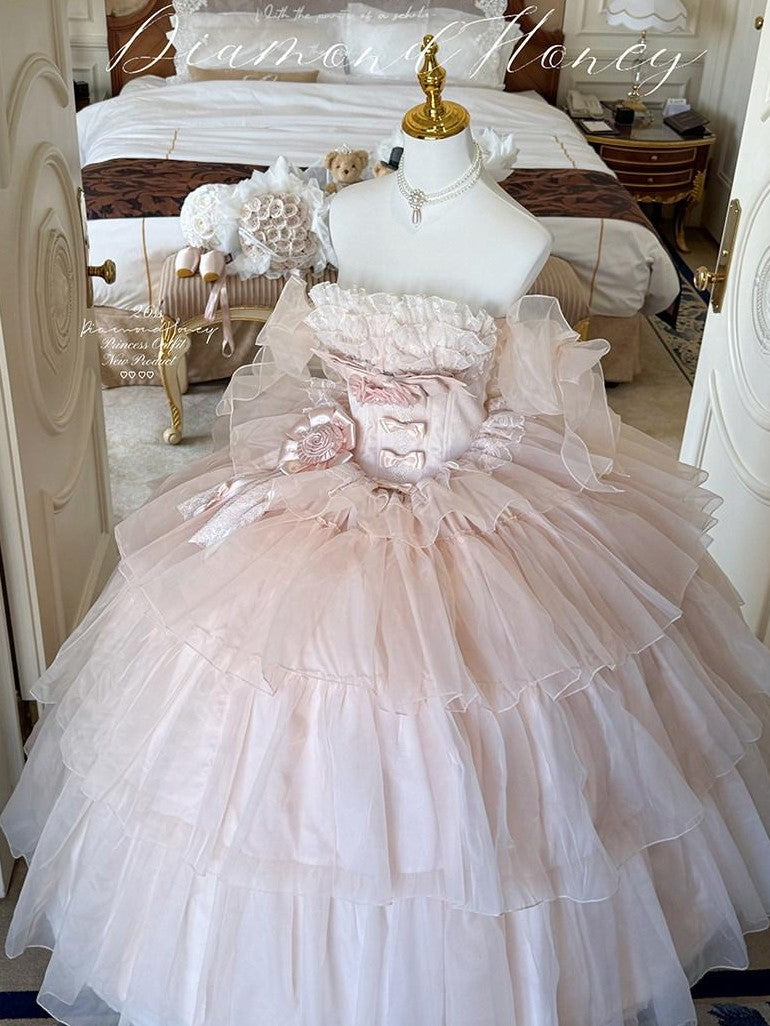 Diamond Sweetheart Light Floral Bridal Long Slimming Gentle Women's Jsk / Jumper Skirts