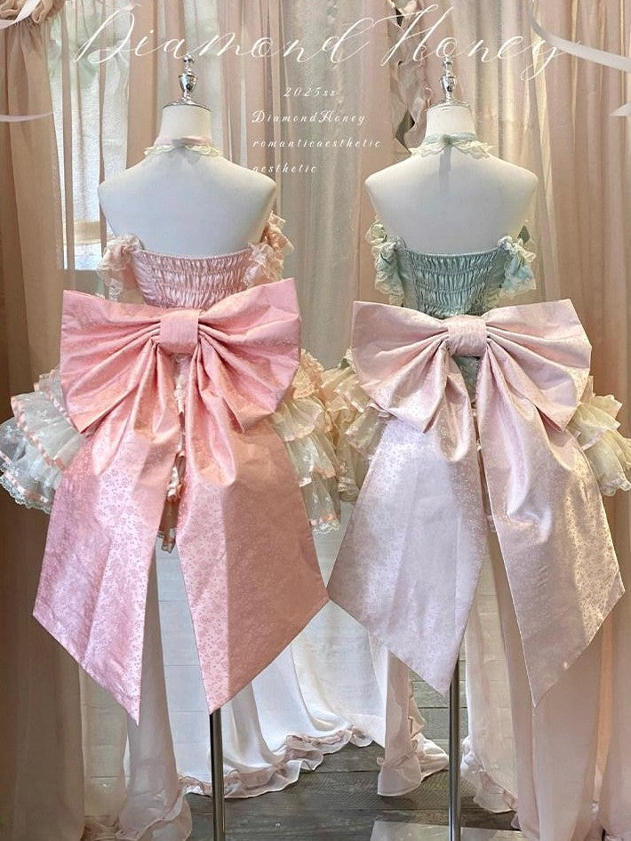 Diamond Sweetheart Mint Blush Heavy Rose Lace Romantic Princess Women's Jsk / Jumper Skirts