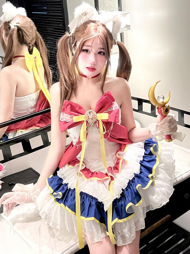 Diamond Sweetheart Moon Transformation Magical Girl Neck Accessory Women's Jsk / Jumper Skirts