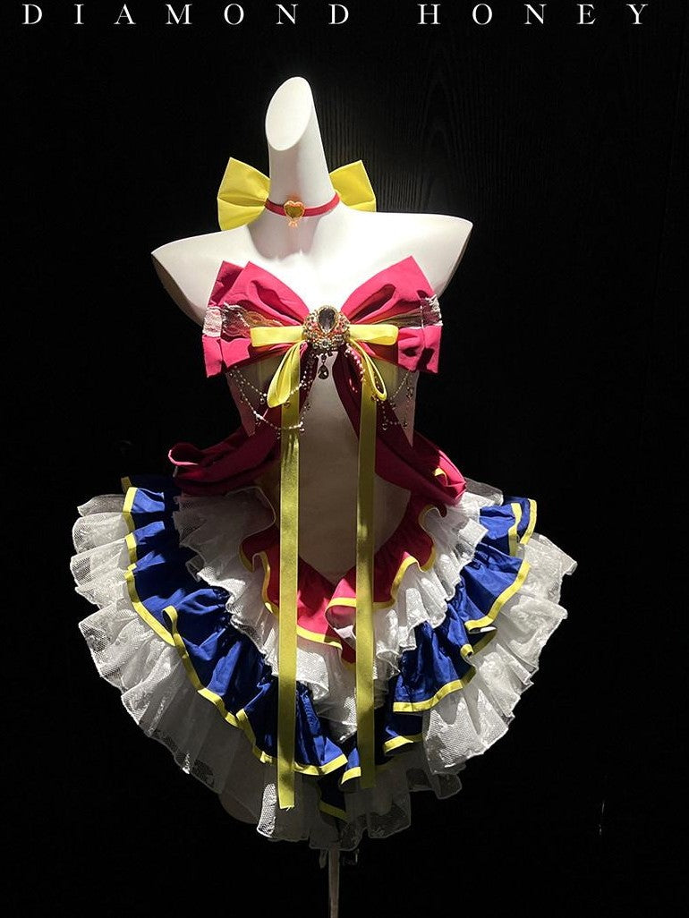 Diamond Sweetheart Moon Transformation Magical Girl Neck Accessory Women's Jsk / Jumper Skirts