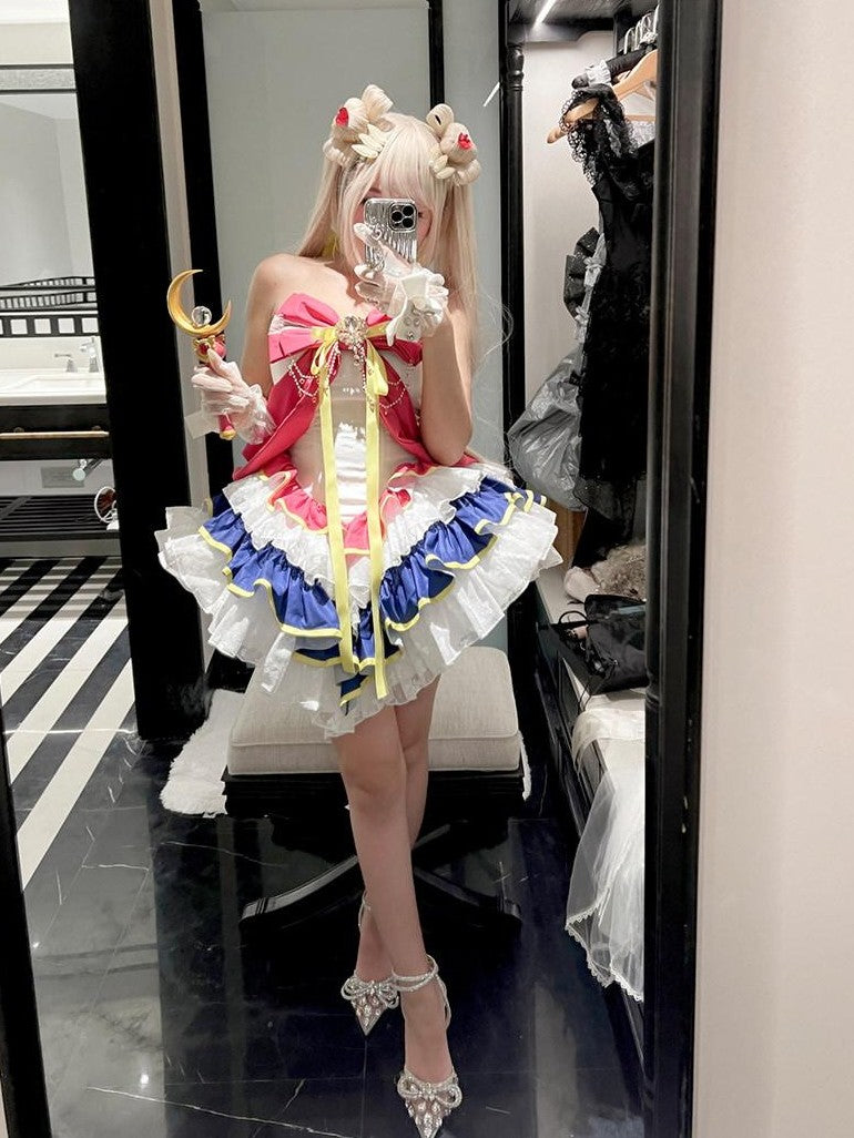 Diamond Sweetheart Moon Transformation Magical Girl Neck Accessory Women's Jsk / Jumper Skirts